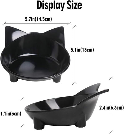 滑り止め猫用ボウル 猫用食器 ペットボウル ひげ疲れ軽減用浅型猫用水入れ 犬用ボウル 子猫、小型犬、小動物用広口給餌ボウル