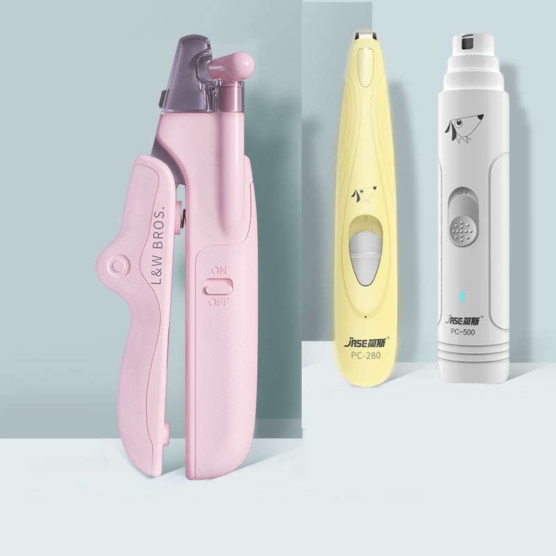 LEDライト付きペット用爪切り 犬猫用爪切り プロ用トリミングツール ケア用品 グルーミング用品
