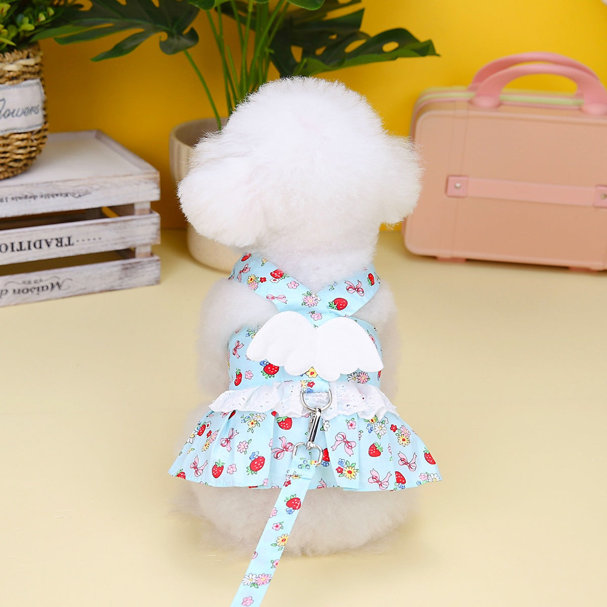 ペットプリンセスドレス牽引バックル服ペット犬服