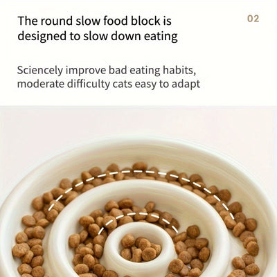 セラミック製早食い防止犬用食器 猫用食器 ペット用早食い防止フードボウル 子犬 猫用給餌容器