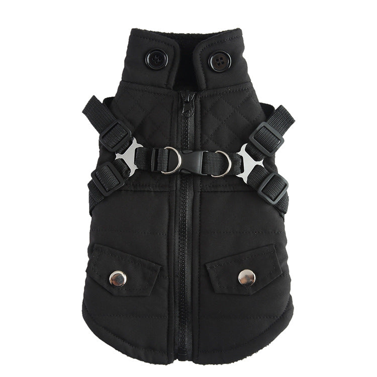ペット用冬服 綿 犬用ジッパー付ジャケット ペット用品