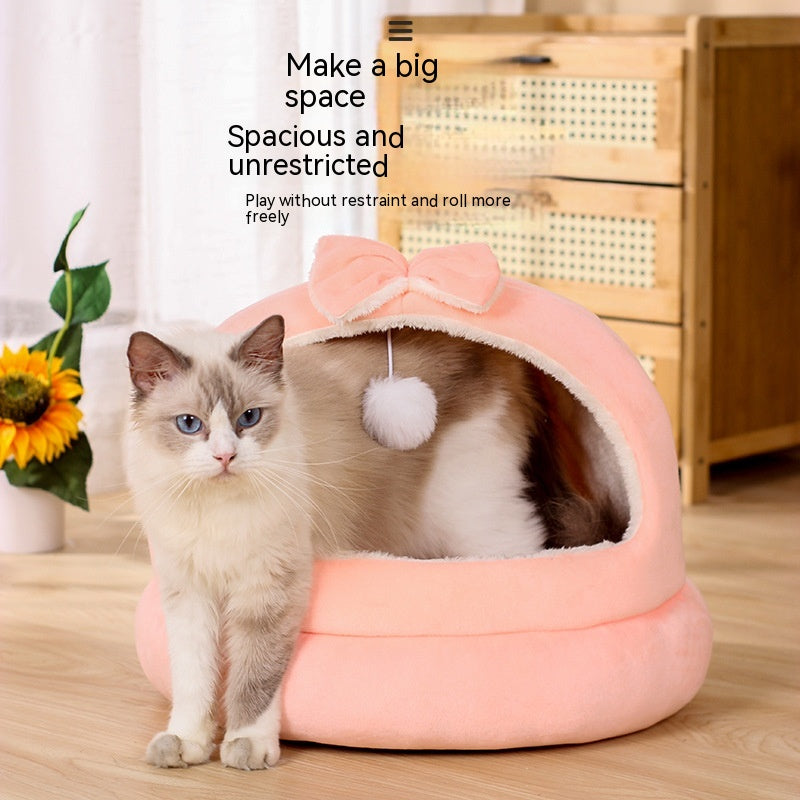 家庭用ファッションボウノット猫用ベッド
