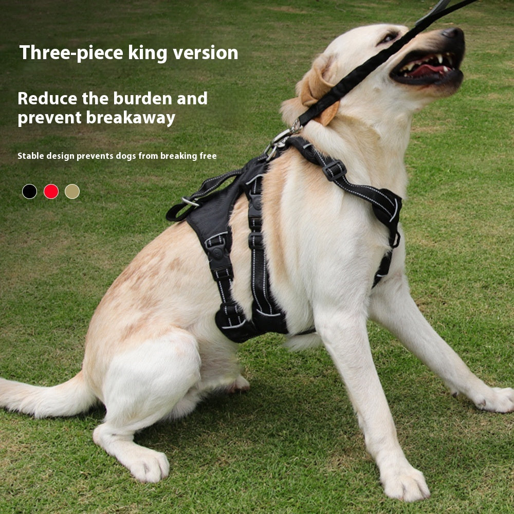 脱走防止大型犬用チェストハーネス オックスフォード布製リード ペット用品
