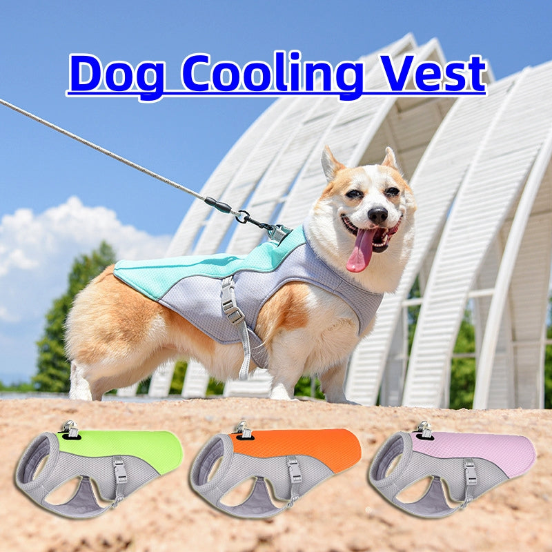 夏用ペット犬冷却ベスト 耐熱クールドッグウェア 通気性 日よけ 小型犬・大型犬 散歩用