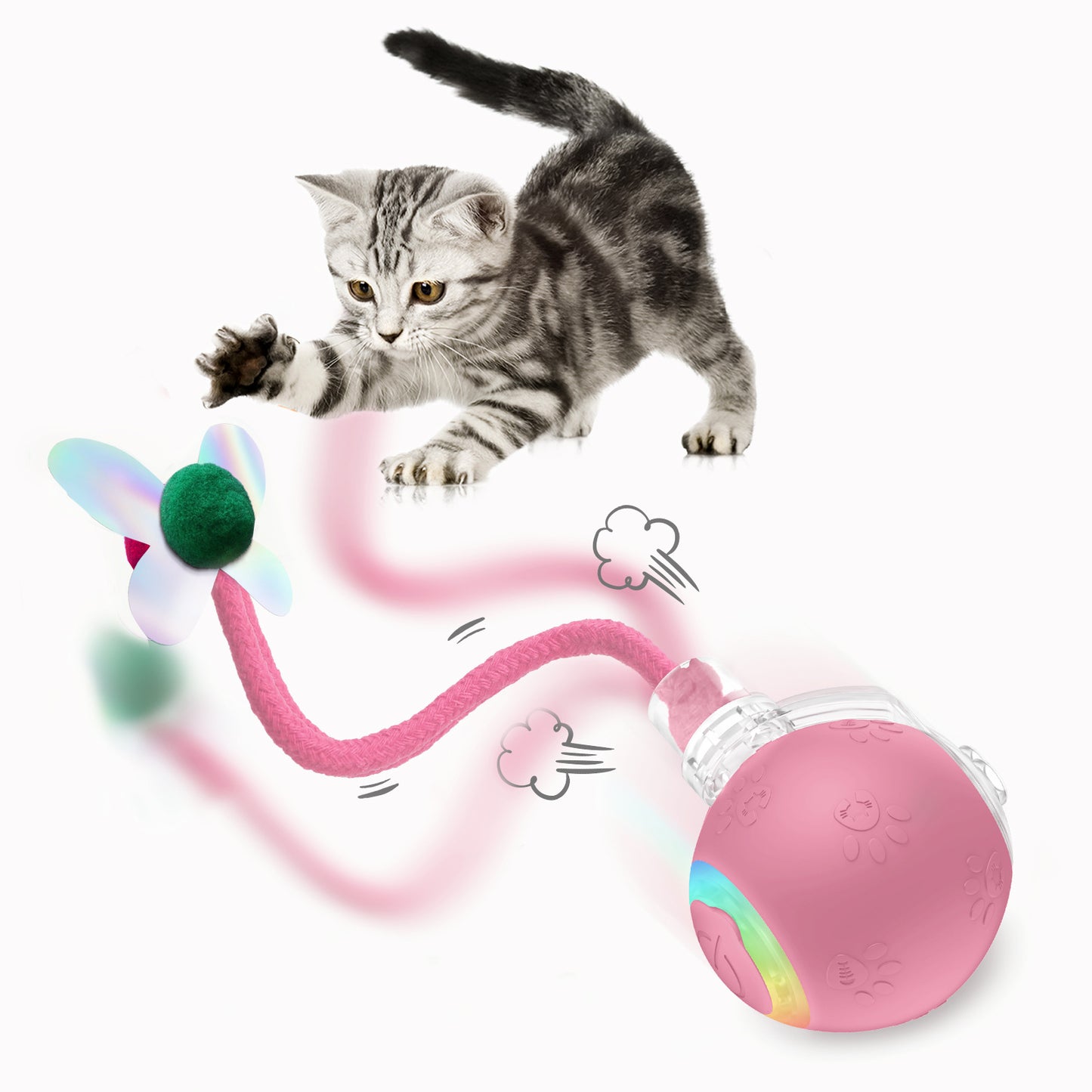 インテリジェント重力式猫用おもちゃボール ストラップ電動ロープ猫じゃらし 猫用おもちゃ