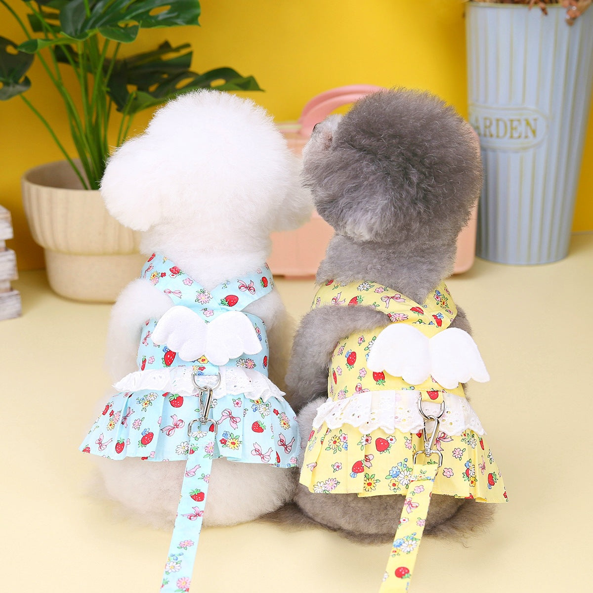 ペットプリンセスドレス牽引バックル服ペット犬服