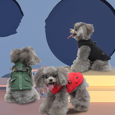 ペット用冬服 綿 犬用ジッパー付ジャケット ペット用品