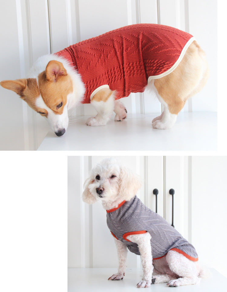 犬服 ビンテージツイストペットセーター