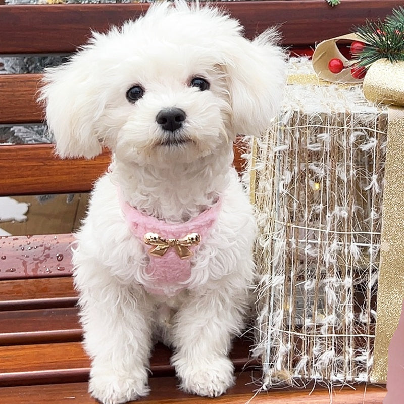 犬用フリースベスト チェストストラップ ペットハンド持ち手ロープ
