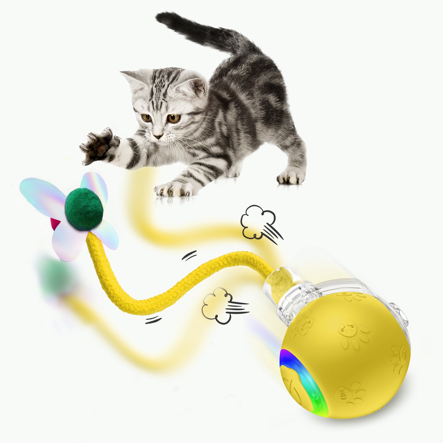 インテリジェント重力式猫用おもちゃボール ストラップ電動ロープ猫じゃらし 猫用おもちゃ