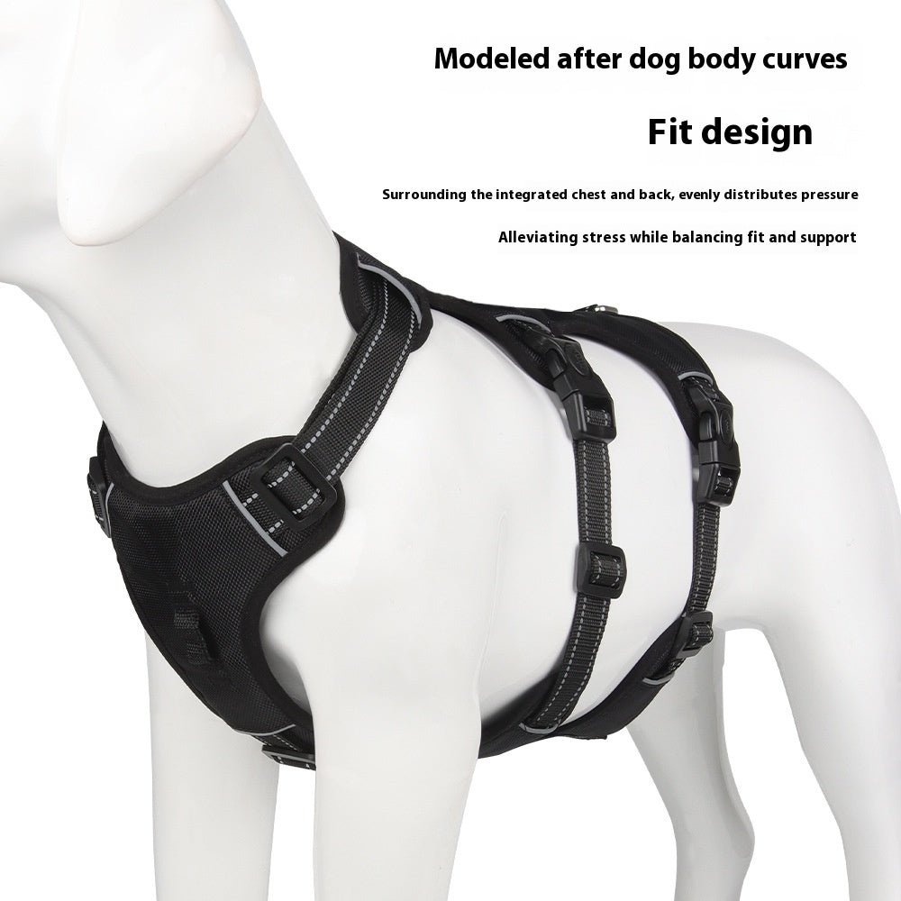 脱走防止大型犬用チェストハーネス オックスフォード布製リード ペット用品