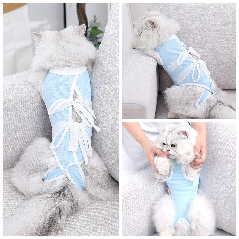 猫服 夏服 薄手 ペットケアスーツ