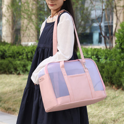 トラベル通気性ドッグバッグ ソフトで快適なワンショルダーポータブルキャットバッグ