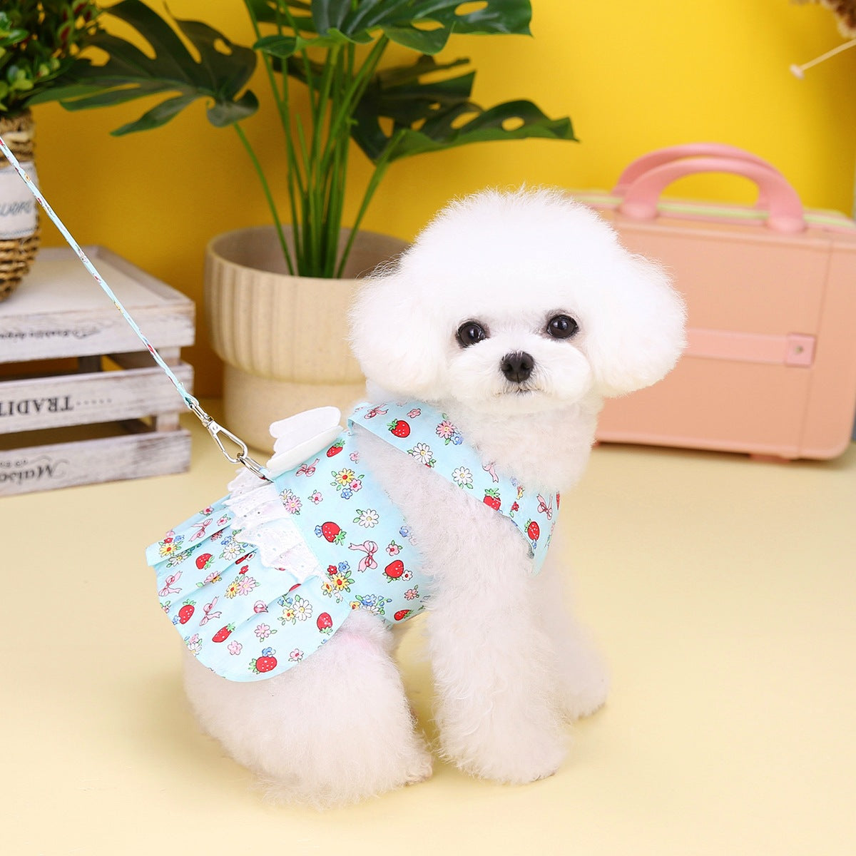 ペットプリンセスドレス牽引バックル服ペット犬服