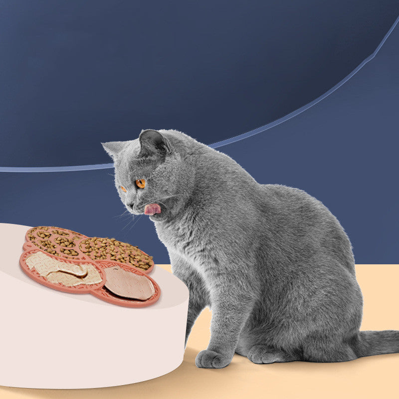 猫用窒息防止ペット用スローフードマット、犬用スローフードフィーディングマット、スローフィーディングコースター吸盤付きシリカゲルパッド