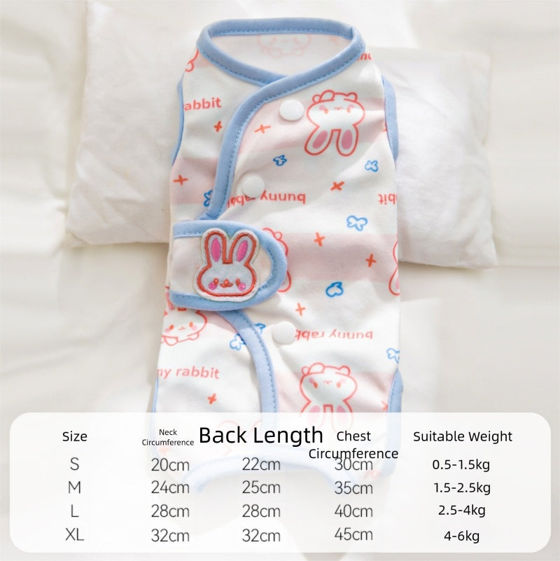 猫用離乳服 かわいい避妊手術服 腹部保護服 犬猫用舐め防止回復服 ペットケア服