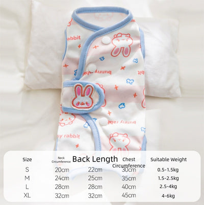 猫用離乳服 かわいい避妊手術服 腹部保護服 犬猫用舐め防止回復服 ペットケア服