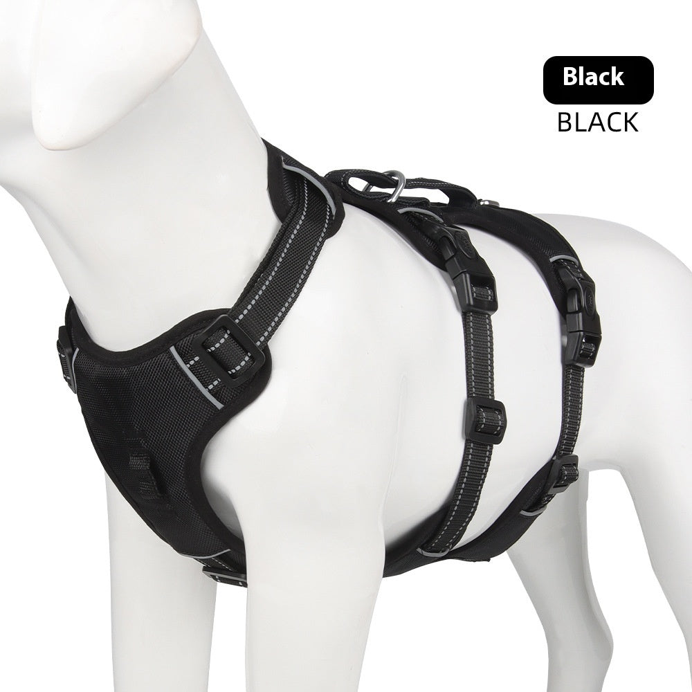 脱走防止大型犬用チェストハーネス オックスフォード布製リード ペット用品