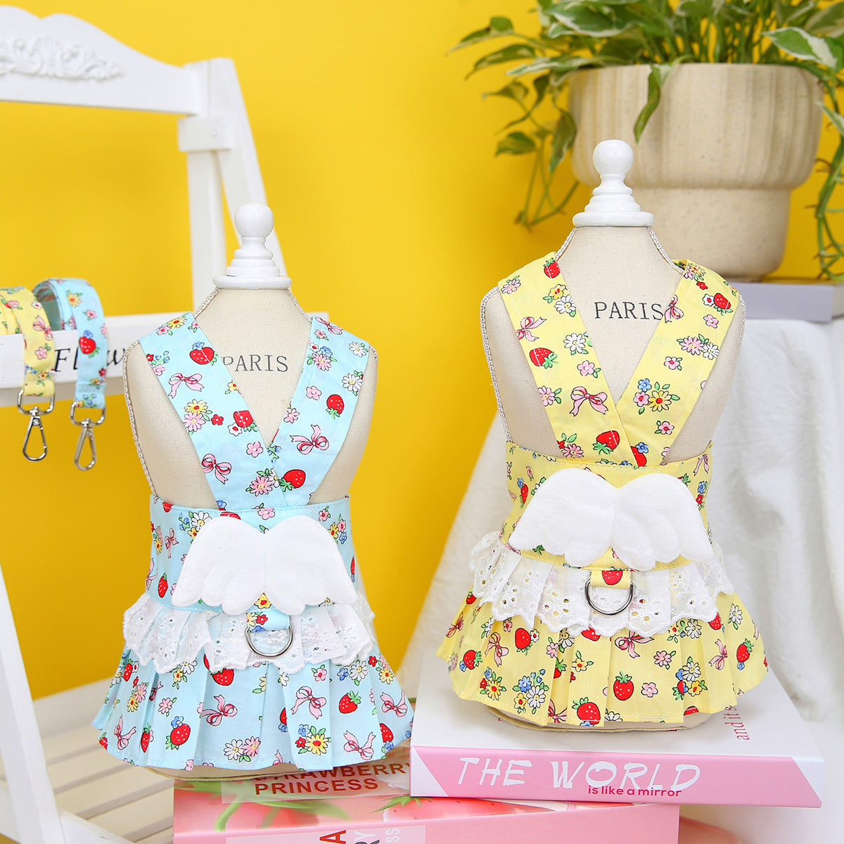 ペットプリンセスドレス牽引バックル服ペット犬服