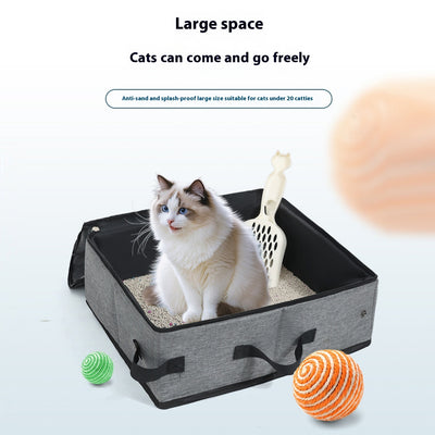 折りたたみ式便利な猫用品オックスフォード布モバイル猫トイレ