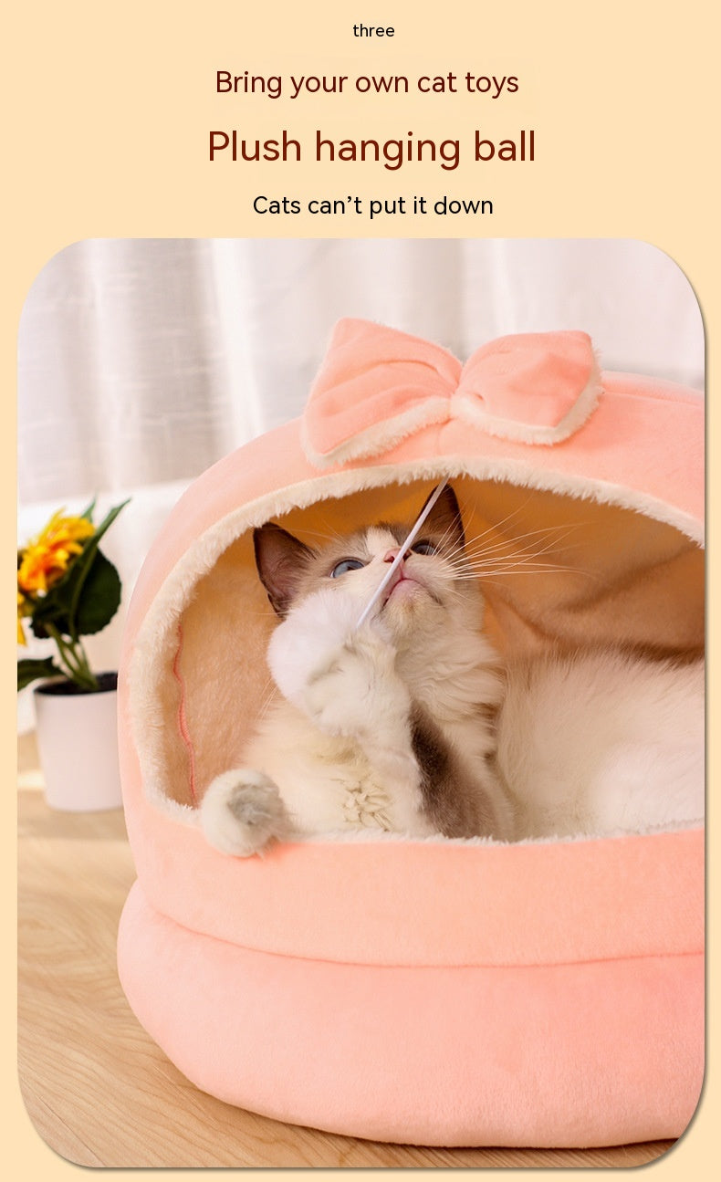 家庭用ファッションボウノット猫用ベッド