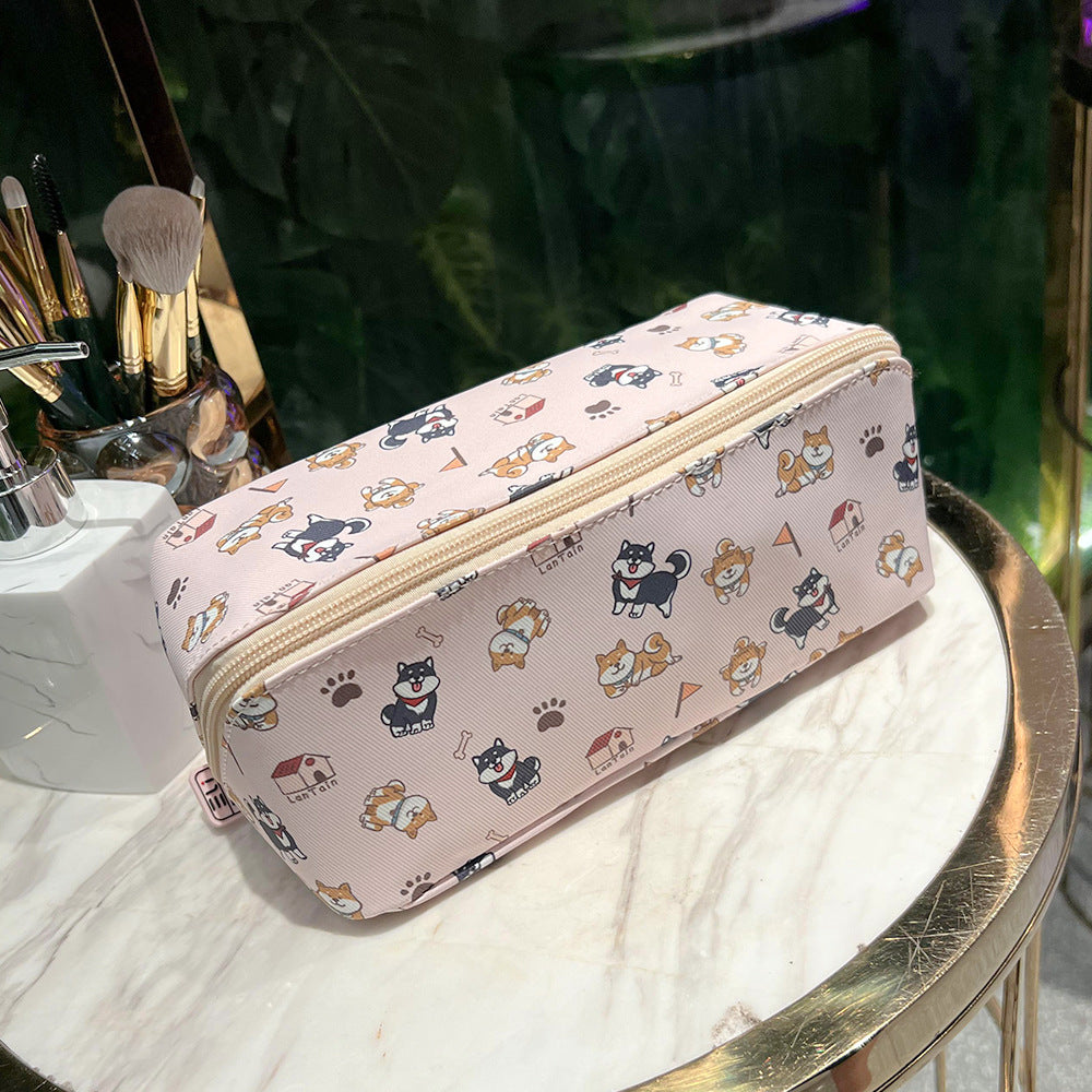 かわいい犬のペットプリント化粧ポーチ防水メイクアップバッグトラベル