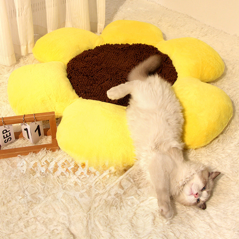 ペット用ネスト丸型フラワーネスト猫用ネスト冬用暖かいぬいぐるみ猫用ネストオールシーズン対応ケンネル