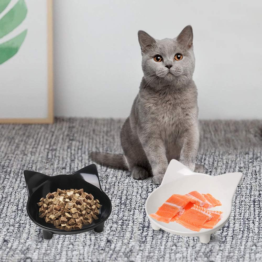 滑り止め猫用ボウル 猫用食器 ペットボウル ひげ疲れ軽減用浅型猫用水入れ 犬用ボウル 子猫、小型犬、小動物用広口給餌ボウル