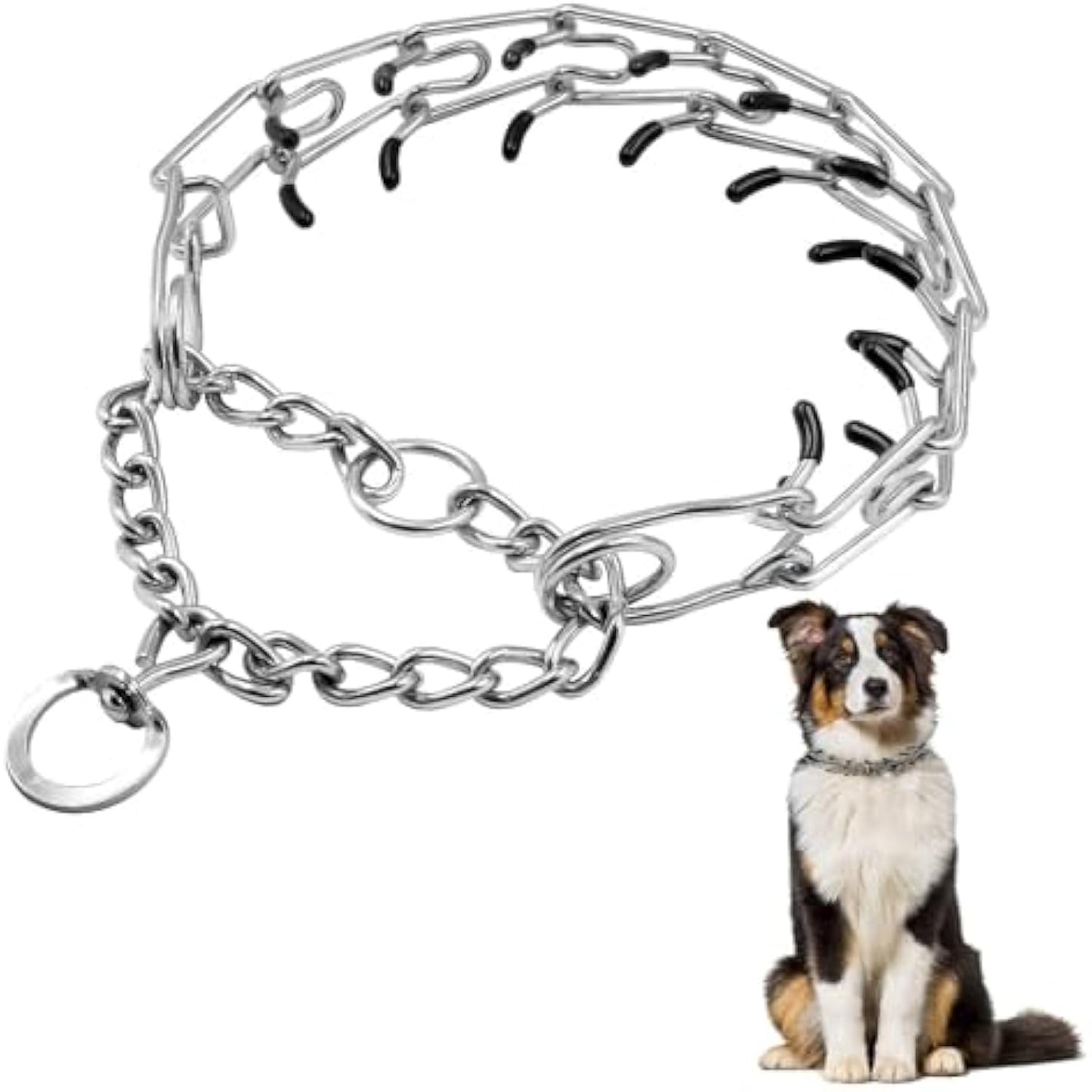 ペット用品 大型犬用ピンチカラー ドッグプロングカラー 犬用トレーニングカラー 中型犬 小型犬 ステンレス製 快適ラバーチップ付き 調節可能