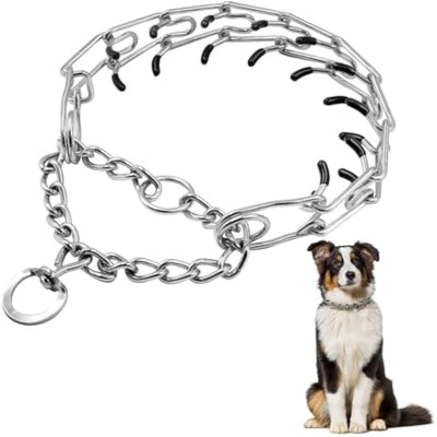 ペット用品 大型犬用ピンチカラー ドッグプロングカラー 犬用トレーニングカラー 中型犬 小型犬 ステンレス製 快適ラバーチップ付き 調節可能