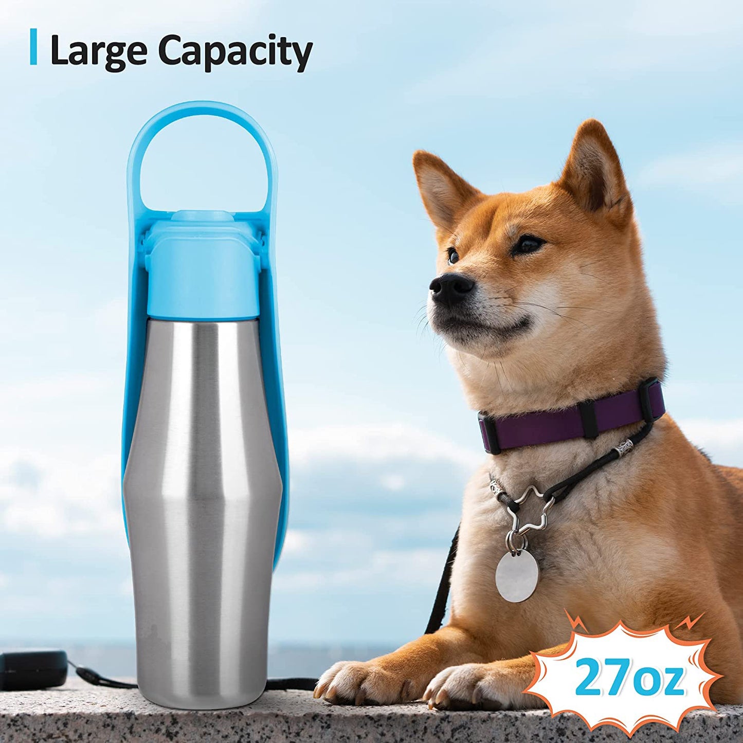 新登場 ポータブル ペット犬用ウォーターボトル 柔らかいシリコン製葉っぱ型デザイン 犬用ペット用アウトドア旅行用給水器