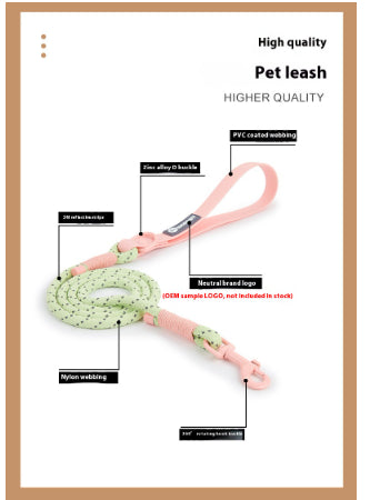 無地ファッション犬用ハンドロープ、屋外犬用リード、PVCペット用ハンドロープ