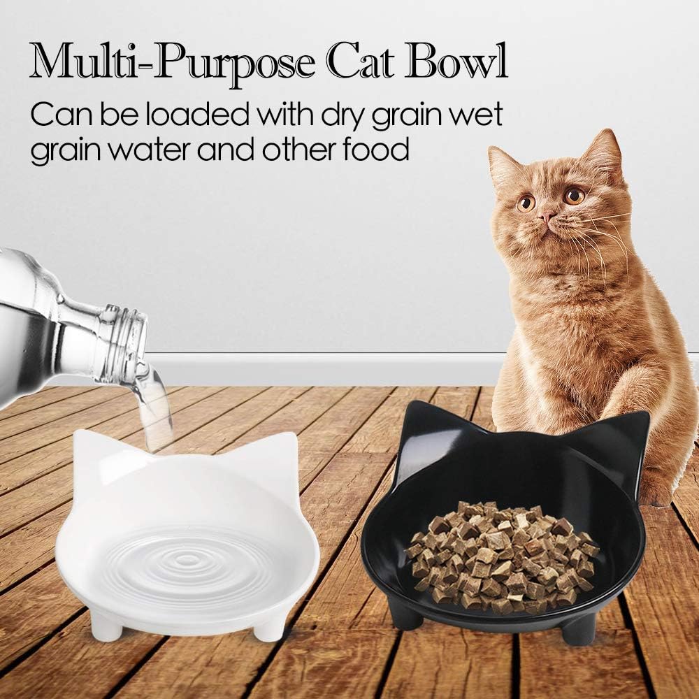 滑り止め猫用ボウル 猫用食器 ペットボウル ひげ疲れ軽減用浅型猫用水入れ 犬用ボウル 子猫、小型犬、小動物用広口給餌ボウル