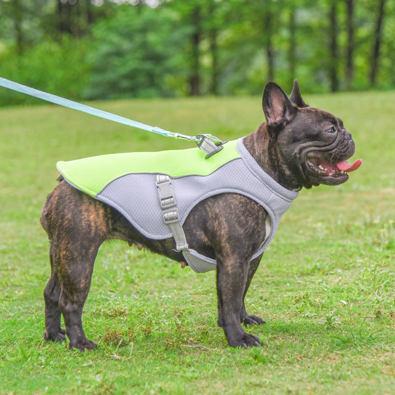 夏用ペット犬冷却ベスト 耐熱クールドッグウェア 通気性 日よけ 小型犬・大型犬 散歩用