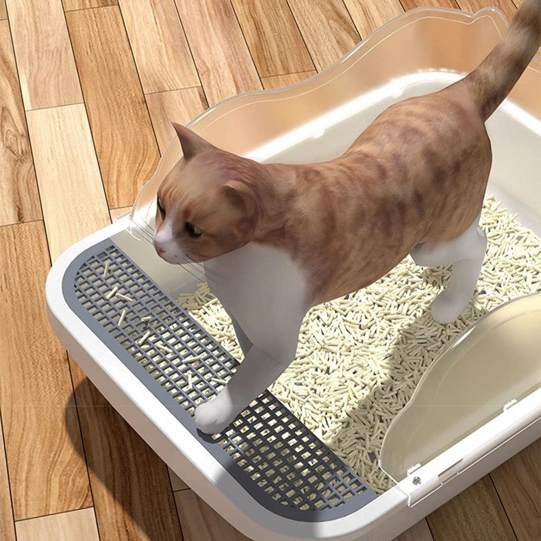 ペット用品 飛沫防止 トイレ 超大型猫用トイレ 半密閉型トイレ