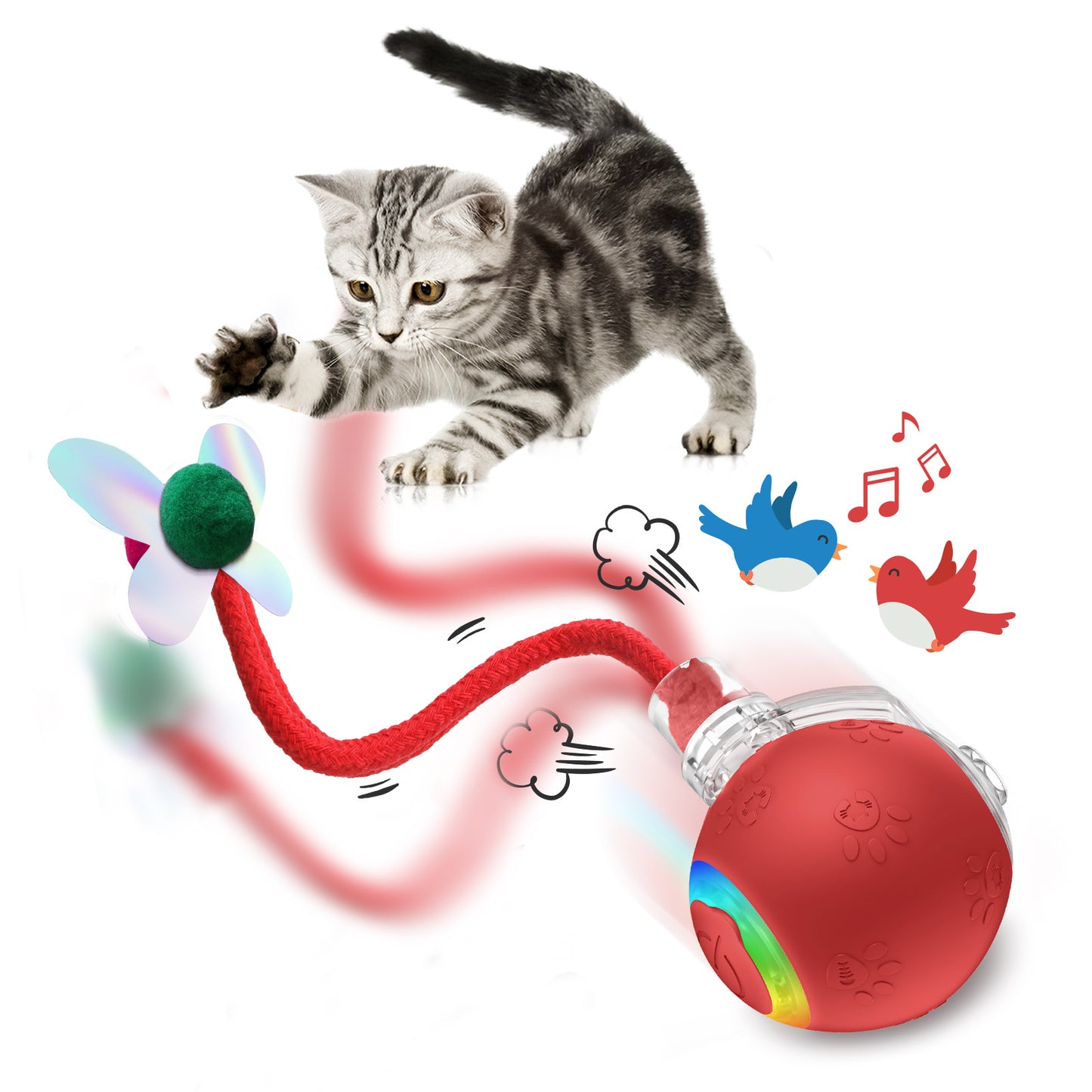 インテリジェント重力式猫用おもちゃボール ストラップ電動ロープ猫じゃらし 猫用おもちゃ