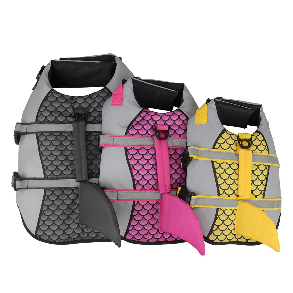 ペット用ライフジャケット ベスト服 ライフベスト 首輪ハーネス 犬用 スイミング 夏用スイムウェア ウロコ サメ柄 ペット用品